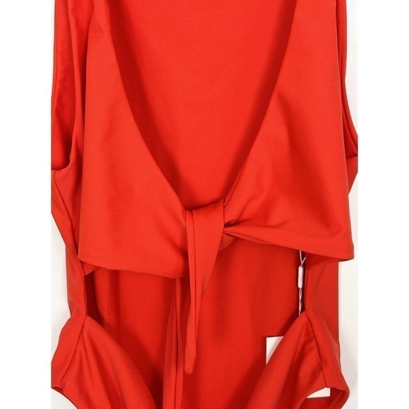 Sara Swim Red One Piece Tie Back Swimsuit Size Large NWT (Note Flaw) - Picture 2 of 14